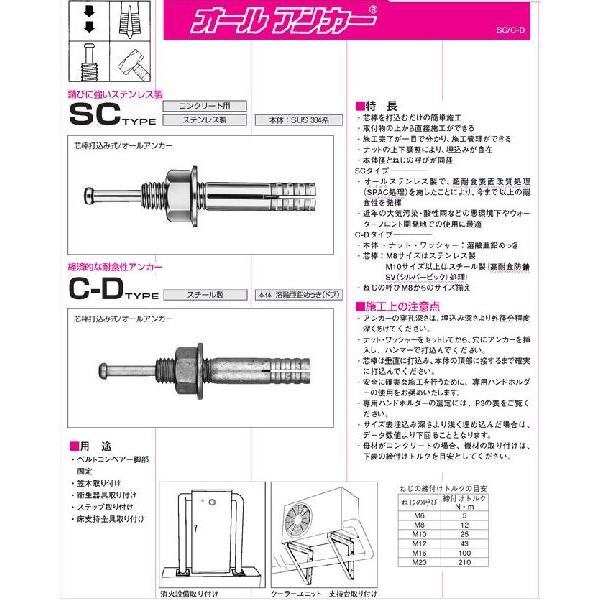 サンコーテクノ アンカー サンコー ねじの呼びm オールアンカーsc ステンレス製 全長150mm Sc 15