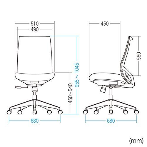 サンワサプライ　高耐荷重メッシュチェア　総耐荷重120kg　ブラック　SNC-NET20BK