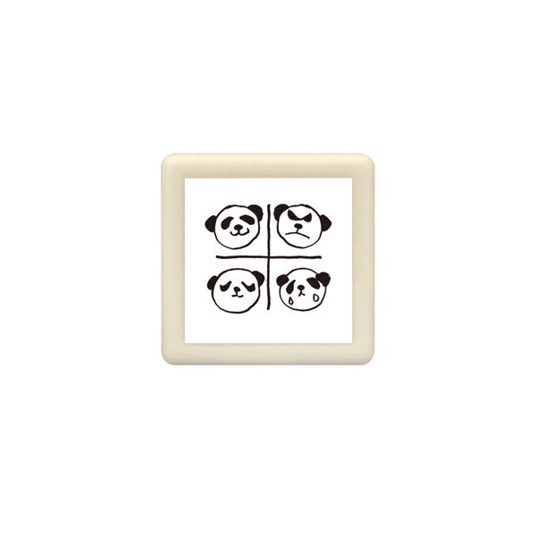 こどものかお パンダの手帳はんこ パンダ・表情 0546-011 パンダ・表情(インク色:くろ)｜komamono