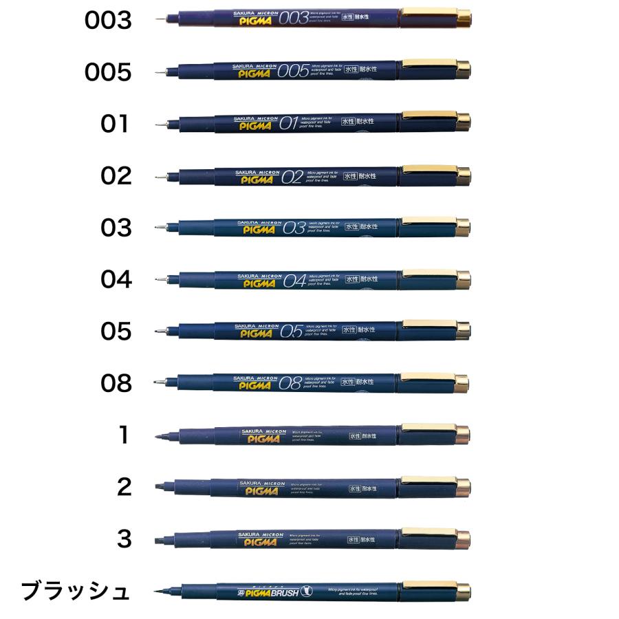 サクラクレパス 25日は最大P16％ PIGMA ピグマ くろ くろ 線種 12種