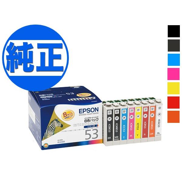 (取り寄せ品)EPSON 純正インク IC53インクカートリッジ 8色セット IC8CL53 PX-G5300