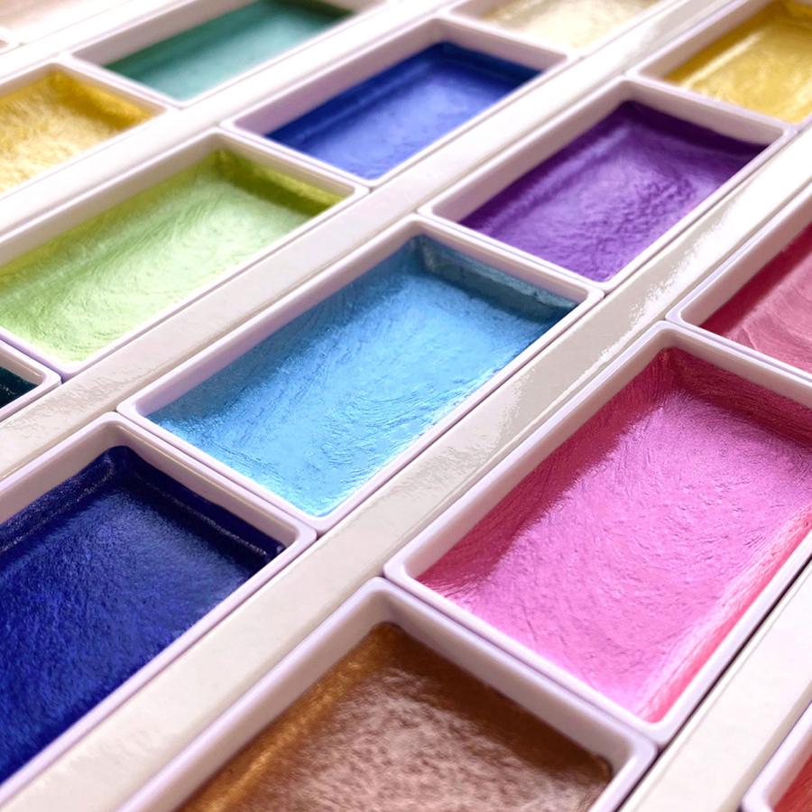 呉竹 Kuretake 顔彩耽美 メタリックカラーセット 24色セット MC20/24V