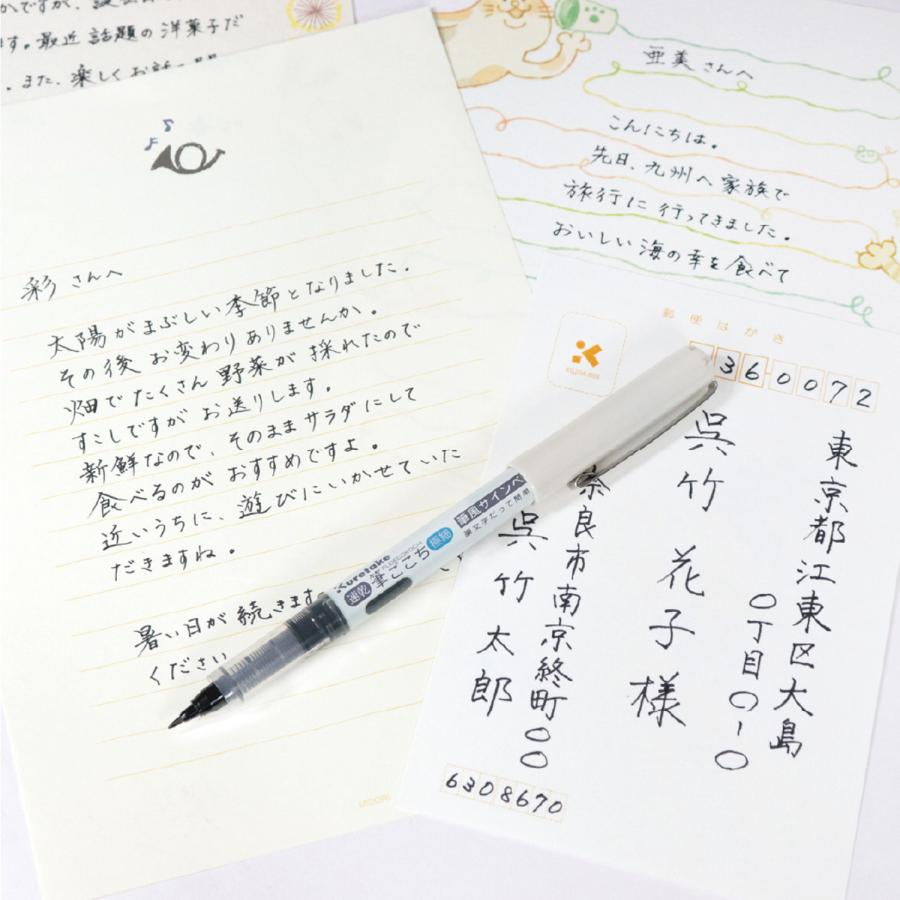 呉竹 Kuretake 速乾 クレタケ筆ごこち 極細 黒 QDLS4-10S : こまもの