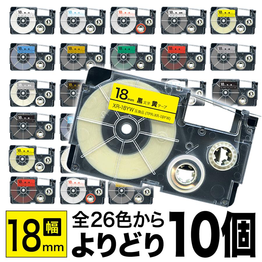 ラベルライター ネームランド テープ 18mm ラベル 互換 フリーチョイス