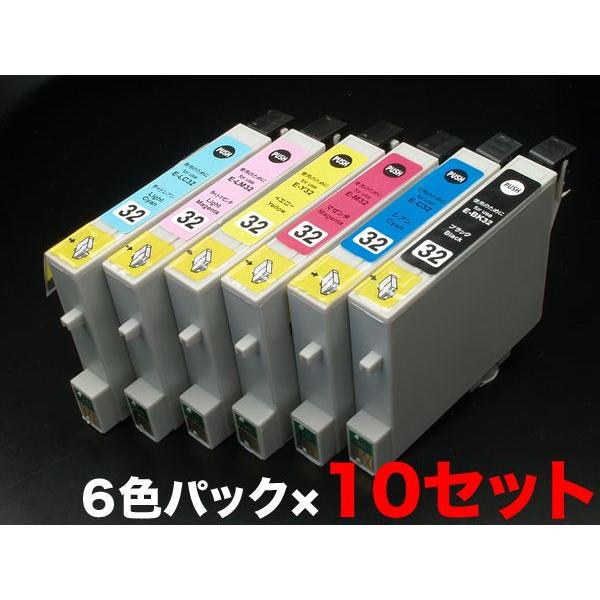 IC6CL32 エプソン用 プリンターインク IC32 互換インクカートリッジ 6色×10セット L-4170G PM-A850 PM-A850V PM-A870 PM-A890
