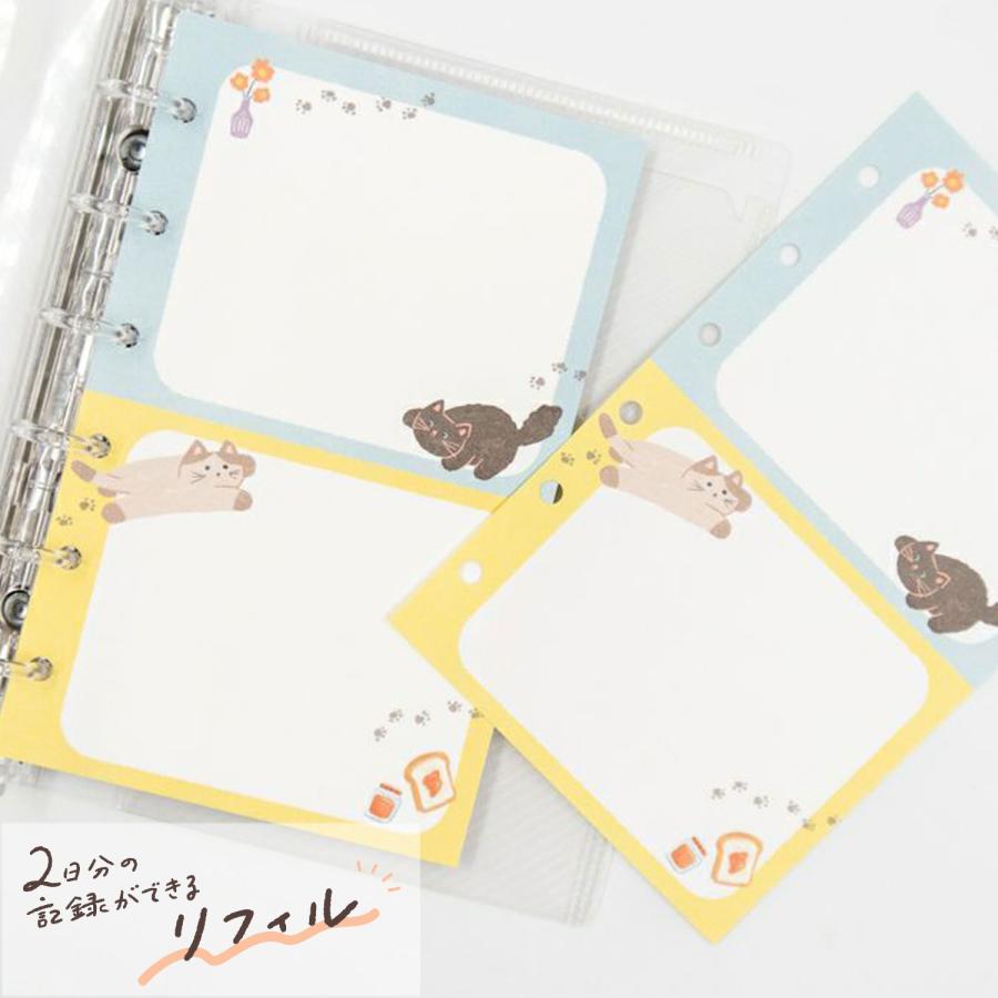 最大P17％ 古川紙工 fufufu手帳 リフィル M6 ミニ6穴バインダー手帳リーフ ニコイチリフィル B7サイズ RF07 ねこのいる部屋 | PILOT（文具） | 01