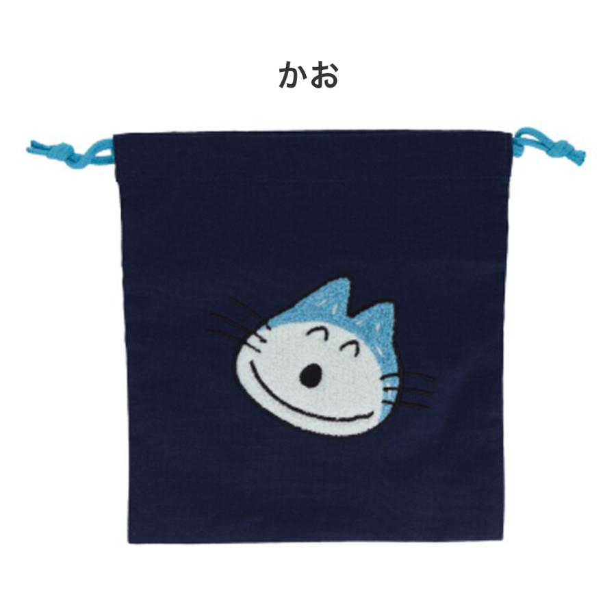 サンスター文具 sun-star 11ぴきのねこ サガラ刺繍巾着 S23341 かお