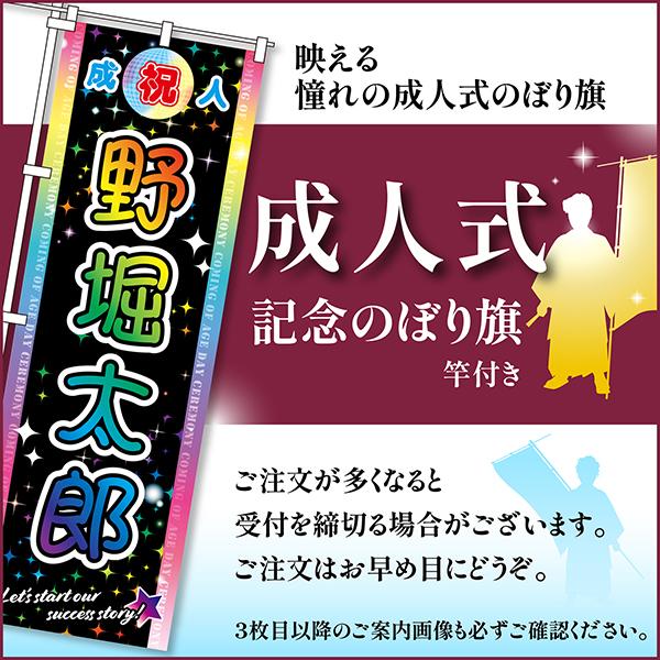 卒業 入学 に変更可能 成人式 のぼり旗 ポール付き 柄 64 虹 祝