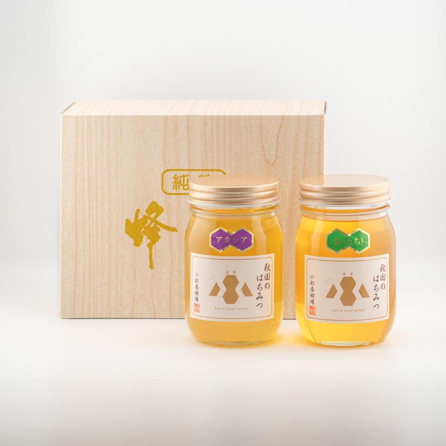 小松養蜂場 秋田のはちみつCセット（アカシア500g とち500g 2本セット