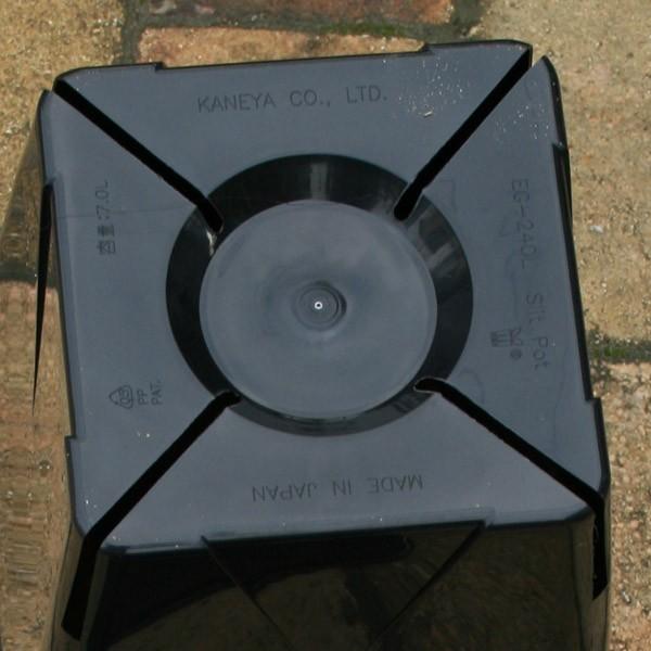 プラスチック鉢 スリット 角ポット 8号サイズ ブラック 20個セット