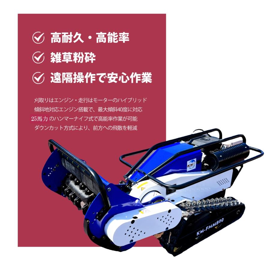 新型ハンマーナイフラジコン草刈機 25馬力 ガソリンエンジン 型式