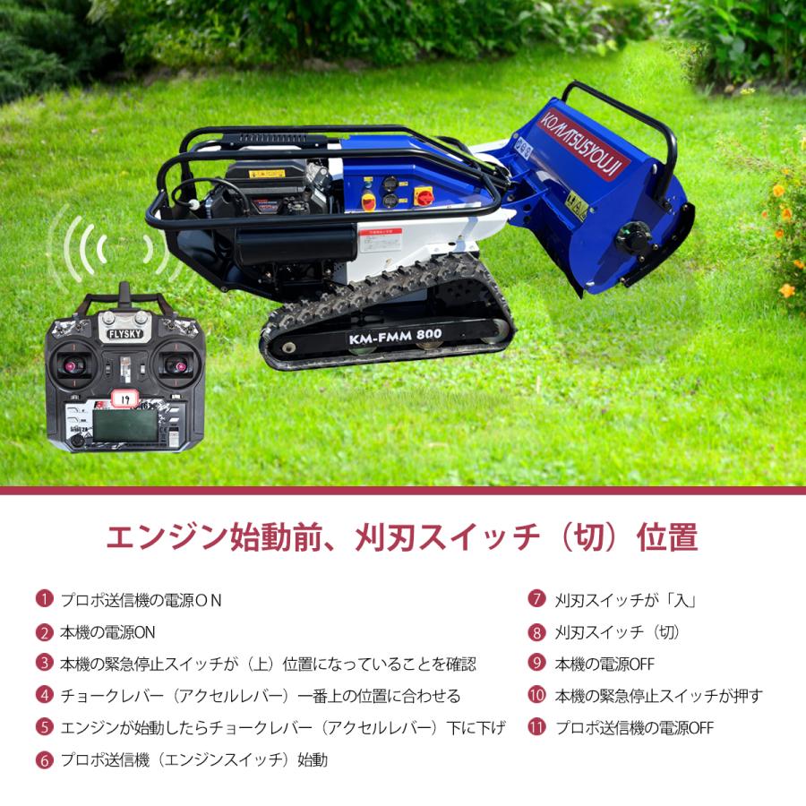 新型ハンマーナイフラジコン草刈機 22馬力 ガソリンエンジン 型式