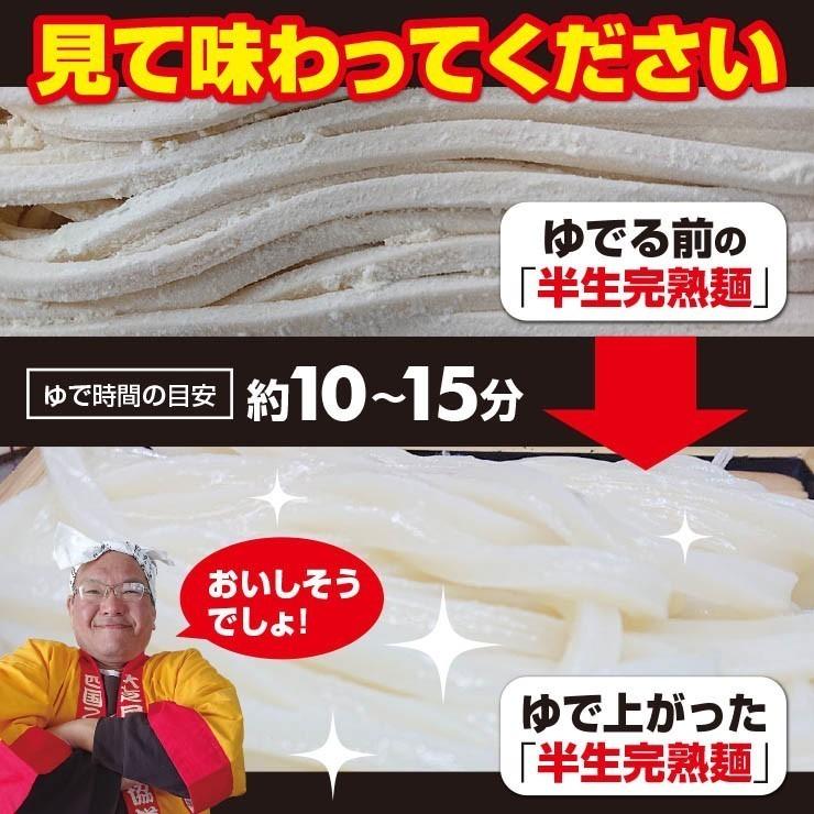 20時間熟成  半生 極太 讃岐うどん つゆ付きセット 便利な個包装 750g 送料無料 最安値挑戦 得トクセール 特産品｜komatuyamenbox｜06