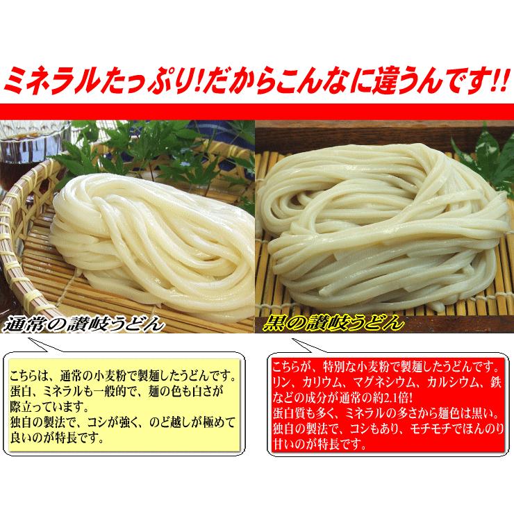 グルメ 送料無料 昔ながらの黒の讃岐うどん 600g大盛4人前 ネコポス お