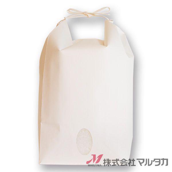 米袋 2kg用 無地 1ケース(300枚入) KHP-840 白クラフト 保湿タイプ 窓あり