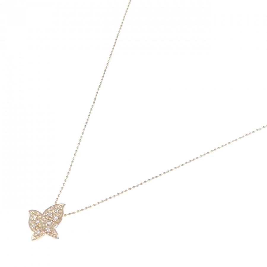 K18PG バタフライ ダイヤモンド ネックレス 0.06CT : KOMEHYO 