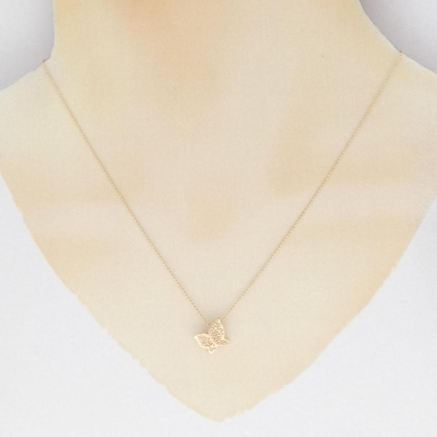 K18PG バタフライ ダイヤモンド ネックレス 0.06CT : KOMEHYO 