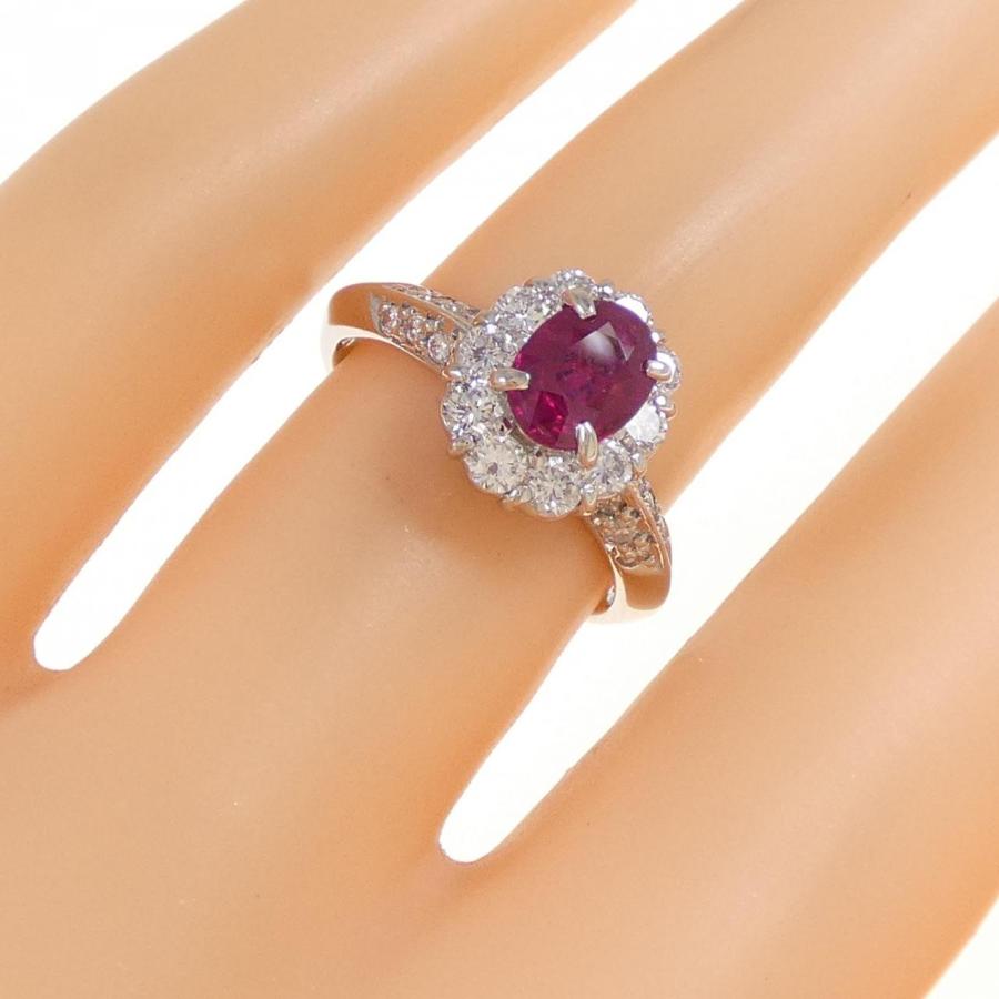pt900 ルビー　ダイヤモンド　リング Pt900 ルビー ダイヤモンド リング 鑑別書付 指輪 プラチナ 婚約