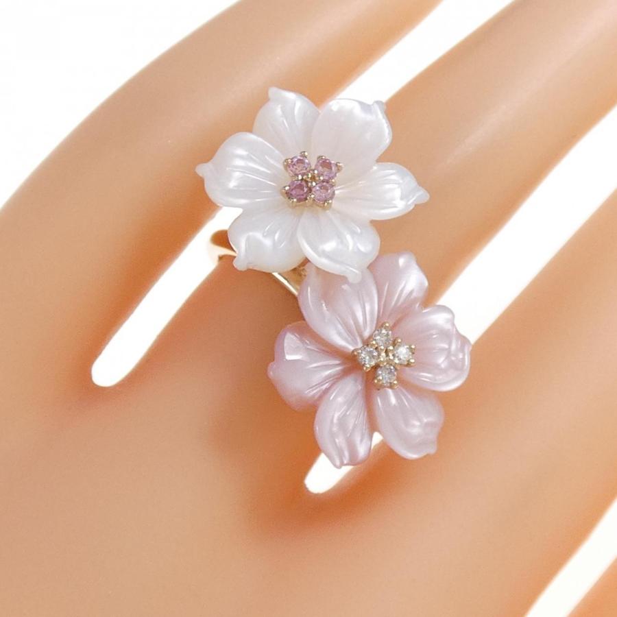 K18PG フラワー カラーストーン リング : KOMEHYO ONLINESTORE Yahoo 