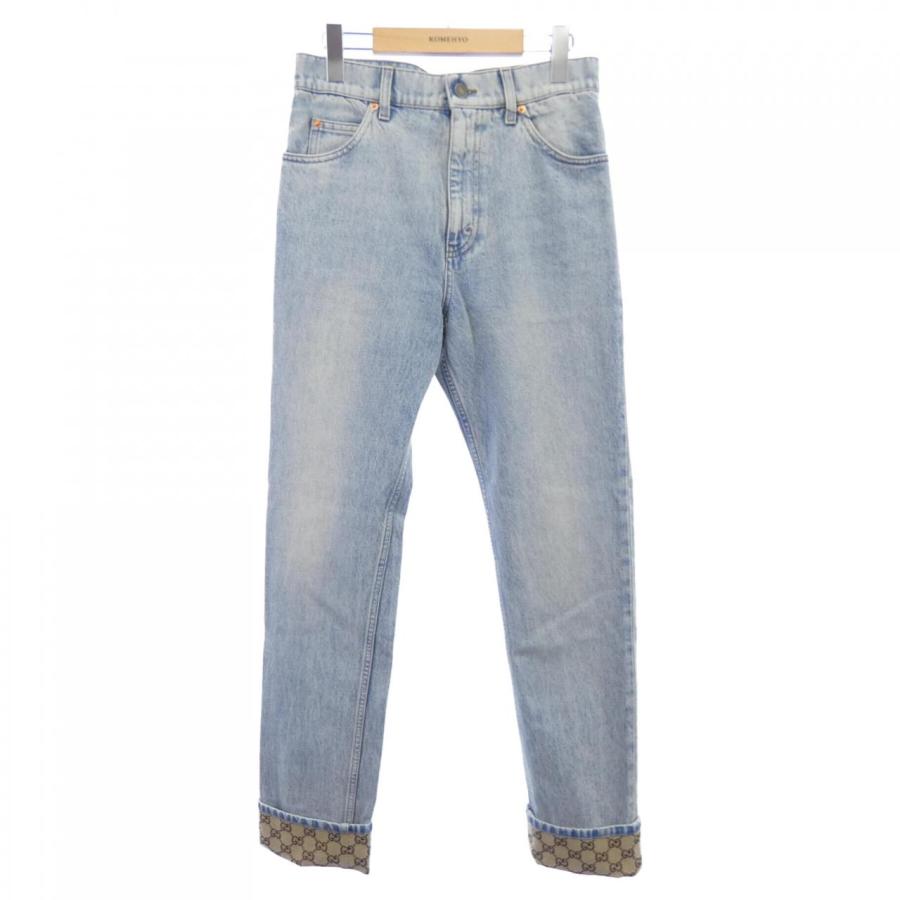 グッチ GUCCI GGターンアップウォッシュドデニムパンツ GGパターン 