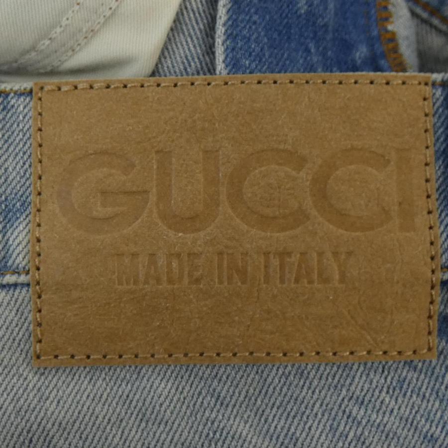 グッチ GUCCI GGターンアップウォッシュドデニムパンツ GGパターン 