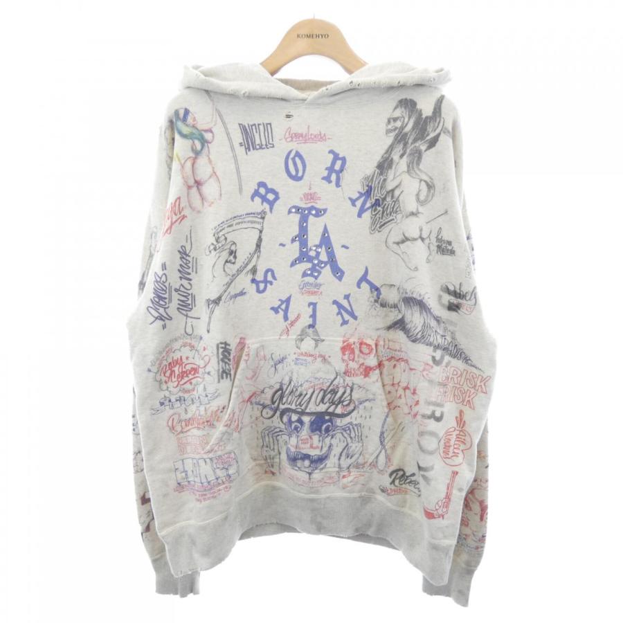 SAINT セントマイケル　総柄　花柄　パーカー　XL 1_72b13a6f-9e59-40e3-bd10-