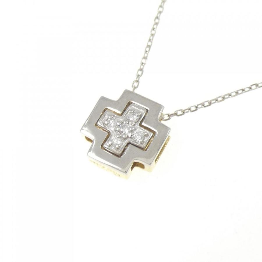 K18/PT900/PT850 クロス ダイヤモンド ネックレス 0.05CT : KOMEHYO 