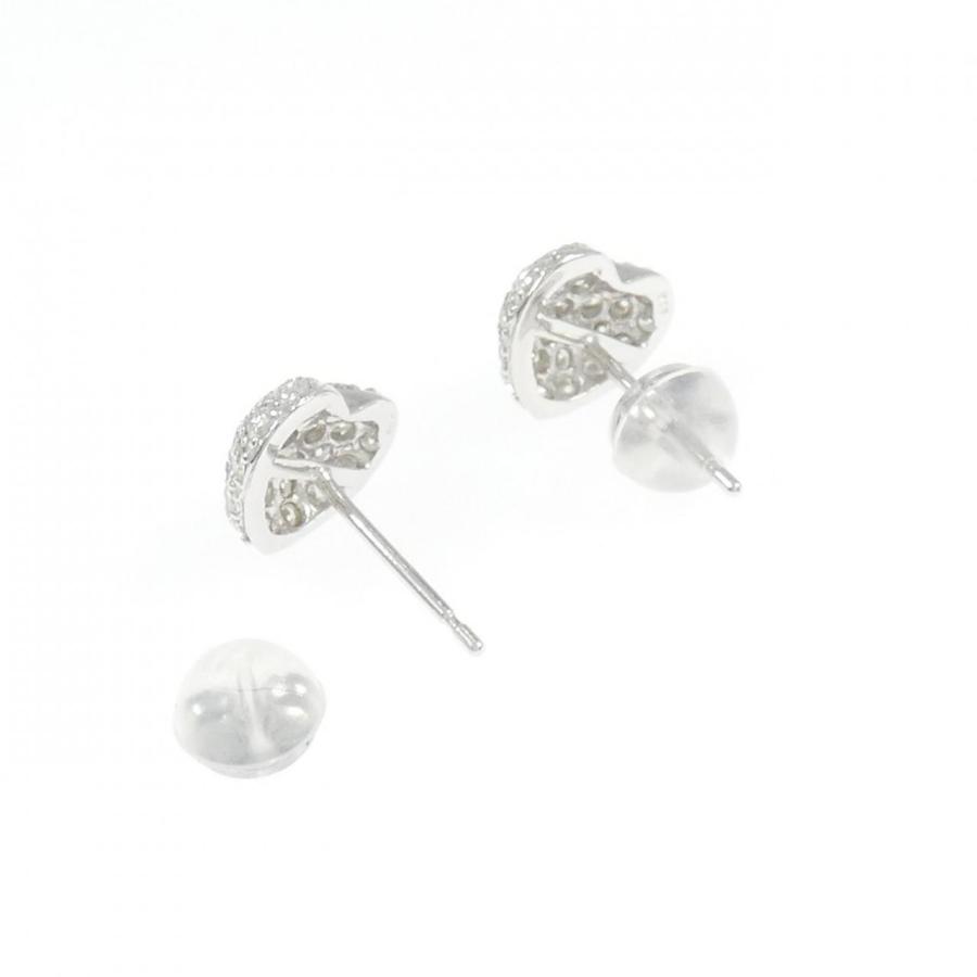 K18WG パヴェ ハート ダイヤモンド ピアス 0.60CT : KOMEHYO 