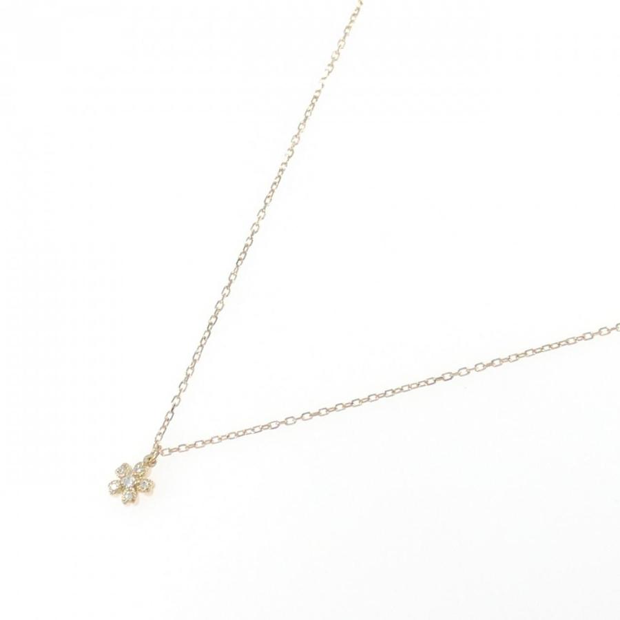 K18PG フラワー ダイヤモンド ネックレス 0.01CT : KOMEHYO 