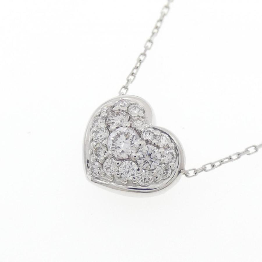 K18WG ハート ダイヤモンド ネックレス 0.50CT K18WG ハート 