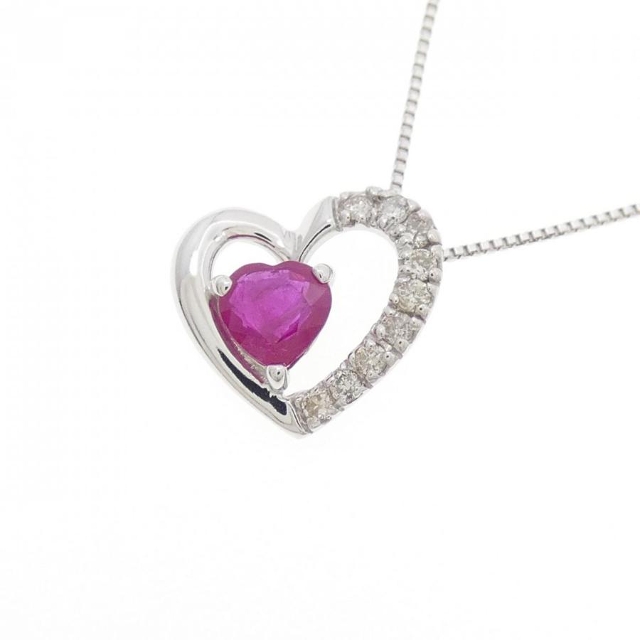 K18WG ハート ルビー ネックレス 0.30CT : KOMEHYO ONLINESTORE Yahoo 