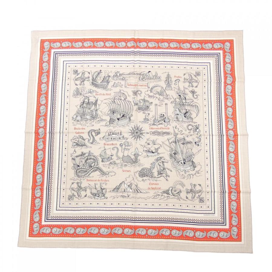 エルメス HERMES TATOUAGES MARINS BANDANA H243374S カレジェアン140