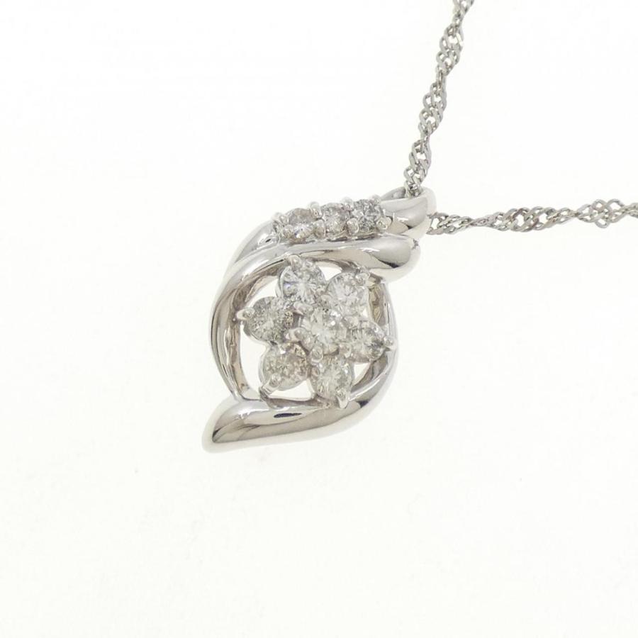 PT900/PT850 フラワー ダイヤモンド ネックレス 0.50CT : KOMEHYO