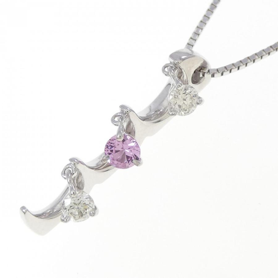 K18WG サファイヤ ネックレス 0.127CT