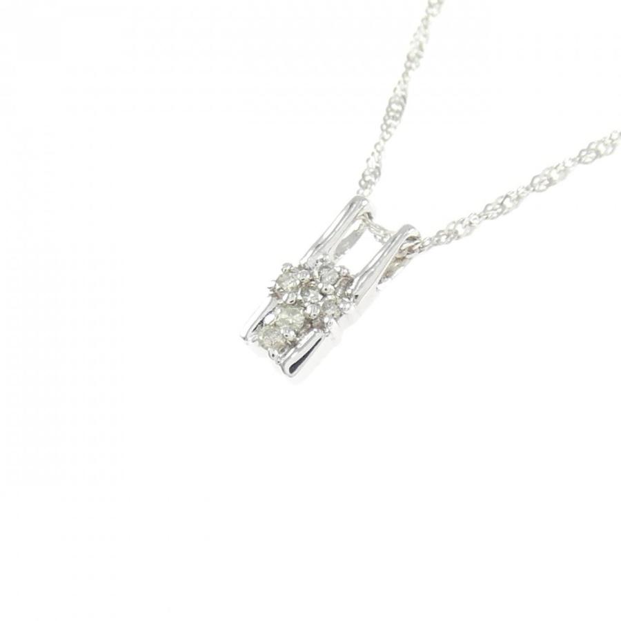 K18WG ダイヤモンド ネックレス 0.05CT K18WG ダイヤモンド ペンダント 