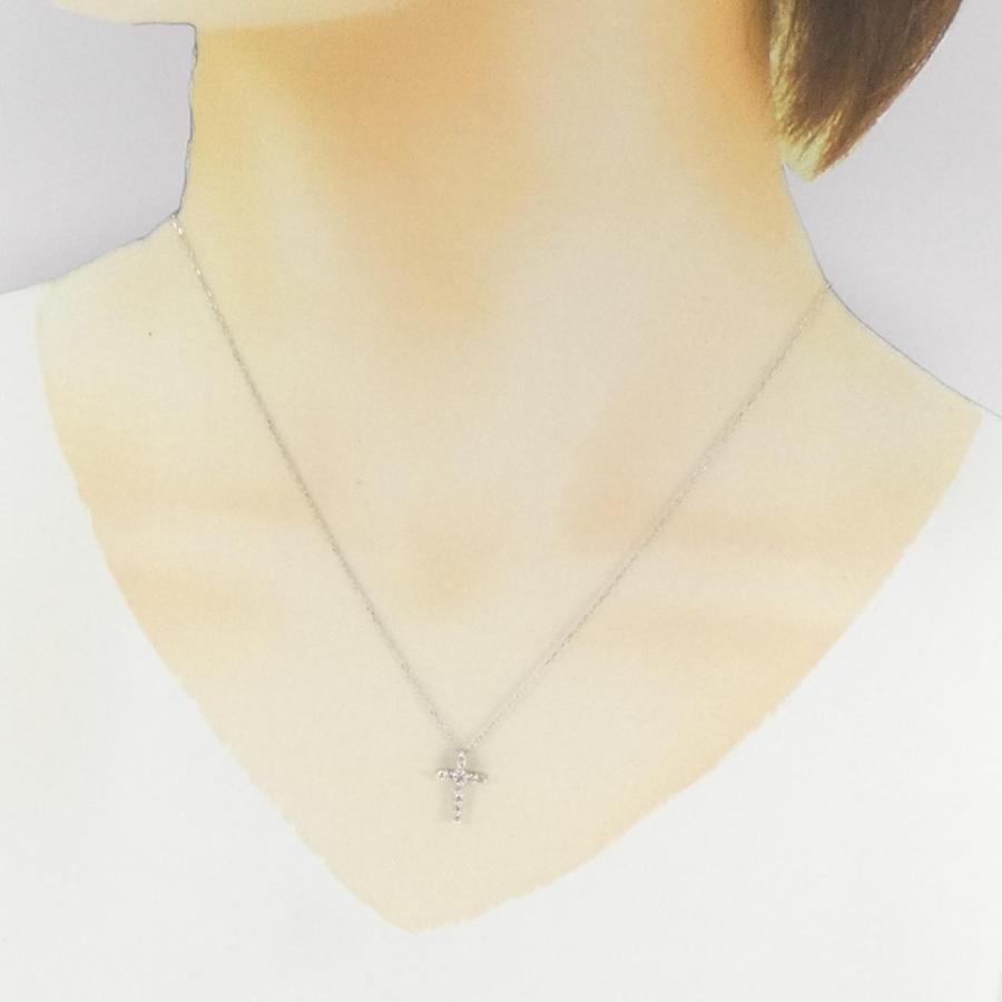 K10WG クロス ダイヤモンド ネックレス 0.20CT : KOMEHYO ONLINESTORE