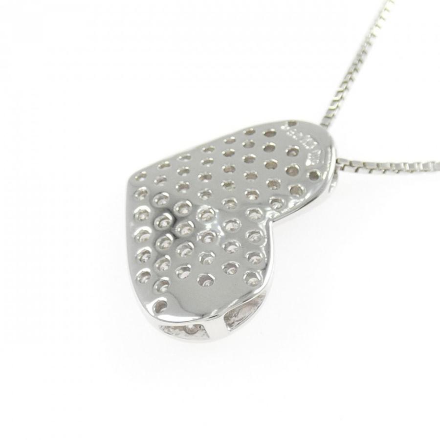 K18WG パヴェ ハート ダイヤモンド ネックレス 0.80CT_3