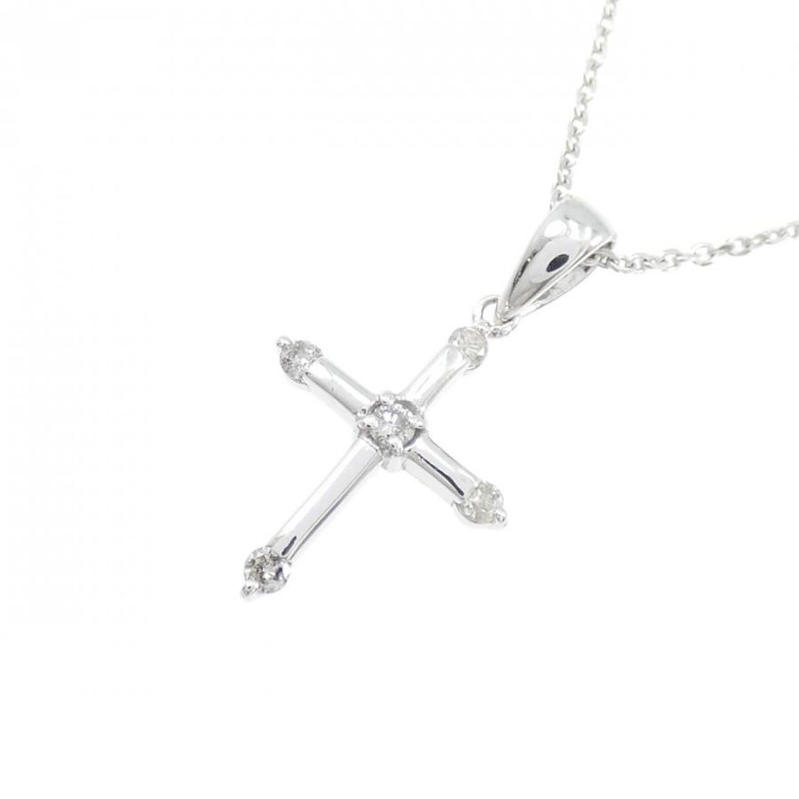 K18WG クロス ダイヤモンド ネックレス 0.07CT : KOMEHYO ONLINESTORE