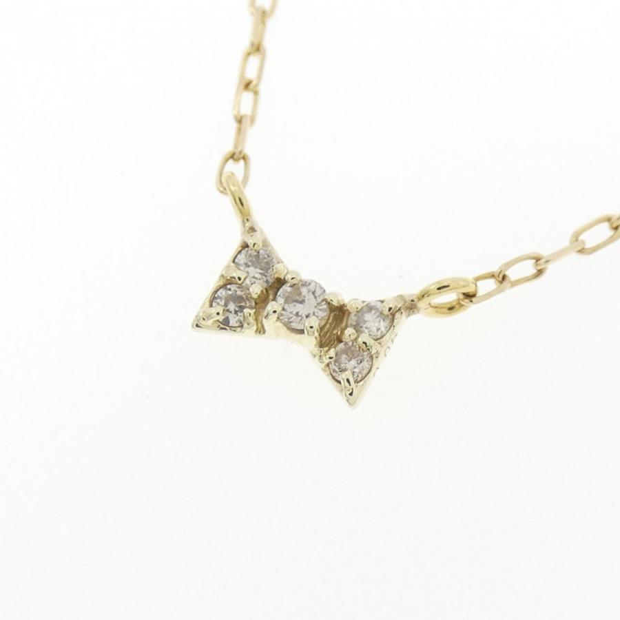 K10YG リボン ダイヤモンド ネックレス 0.06CT : KOMEHYO ONLINESTORE 