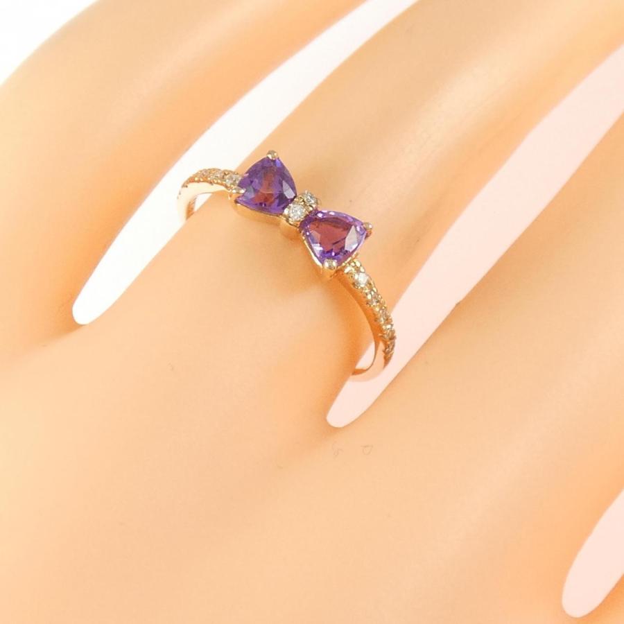 K18PG リボン アメジスト リング 0.42CT : KOMEHYO ONLINESTORE Yahoo 