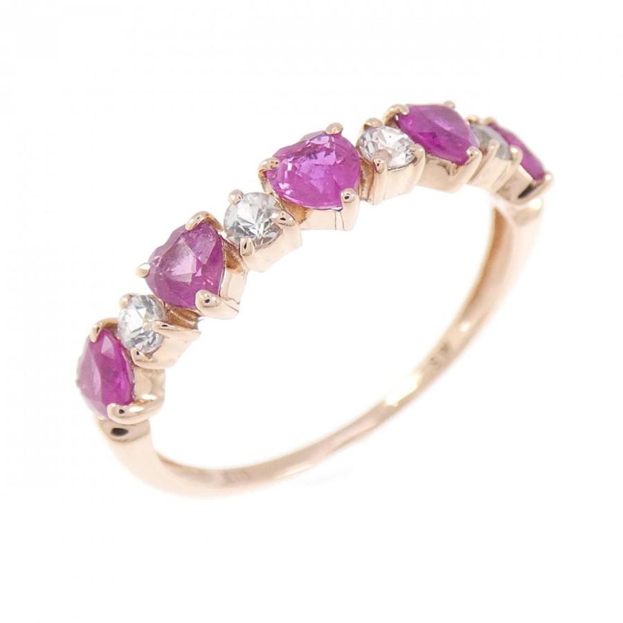 K10PG ハート ルビー リング : KOMEHYO ONLINESTORE Yahoo!店 - 通販
