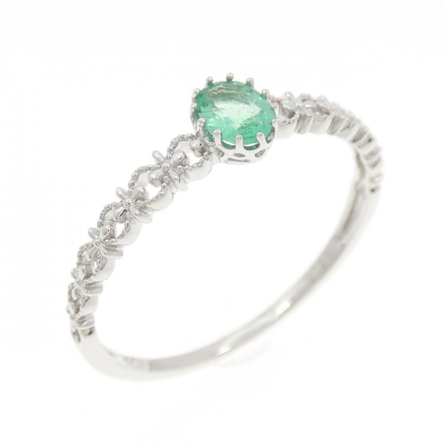 エステールK10WGエメラルド ダイヤモンド付き リング9号 K10WG エメラルド リング 0.15CT : KOMEHYO ONLINESTORE Yahoo!店
