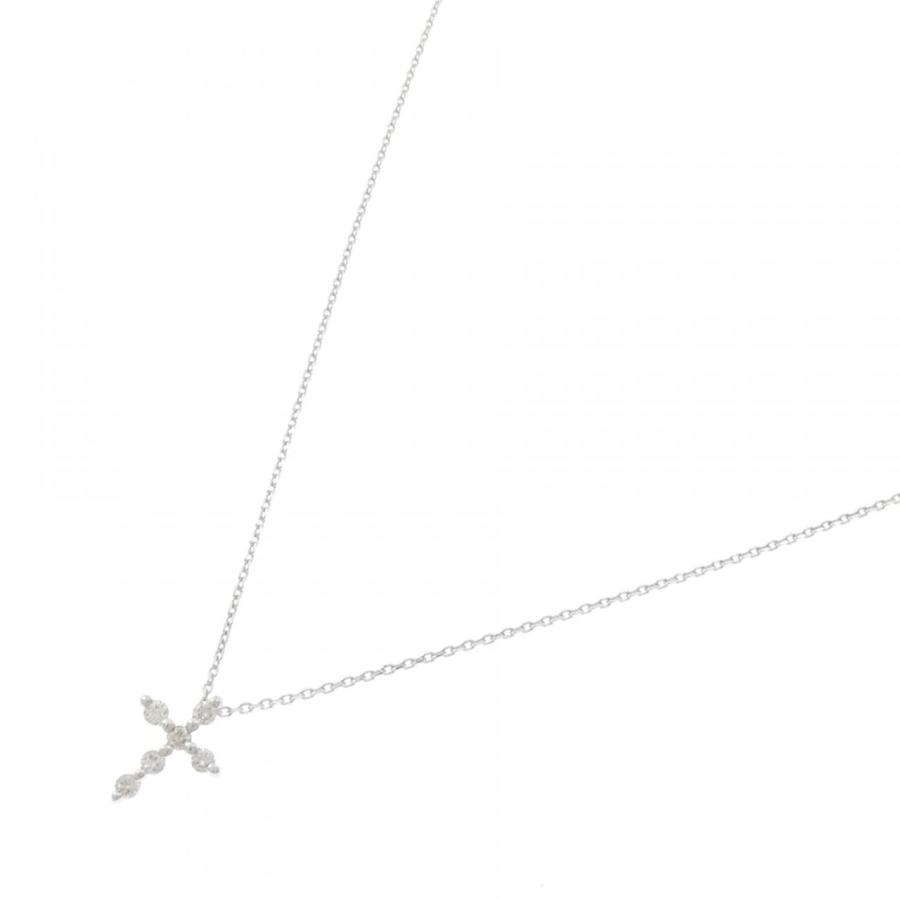 K10WG クロス ダイヤモンド ネックレス 0.12CT【公式通販】