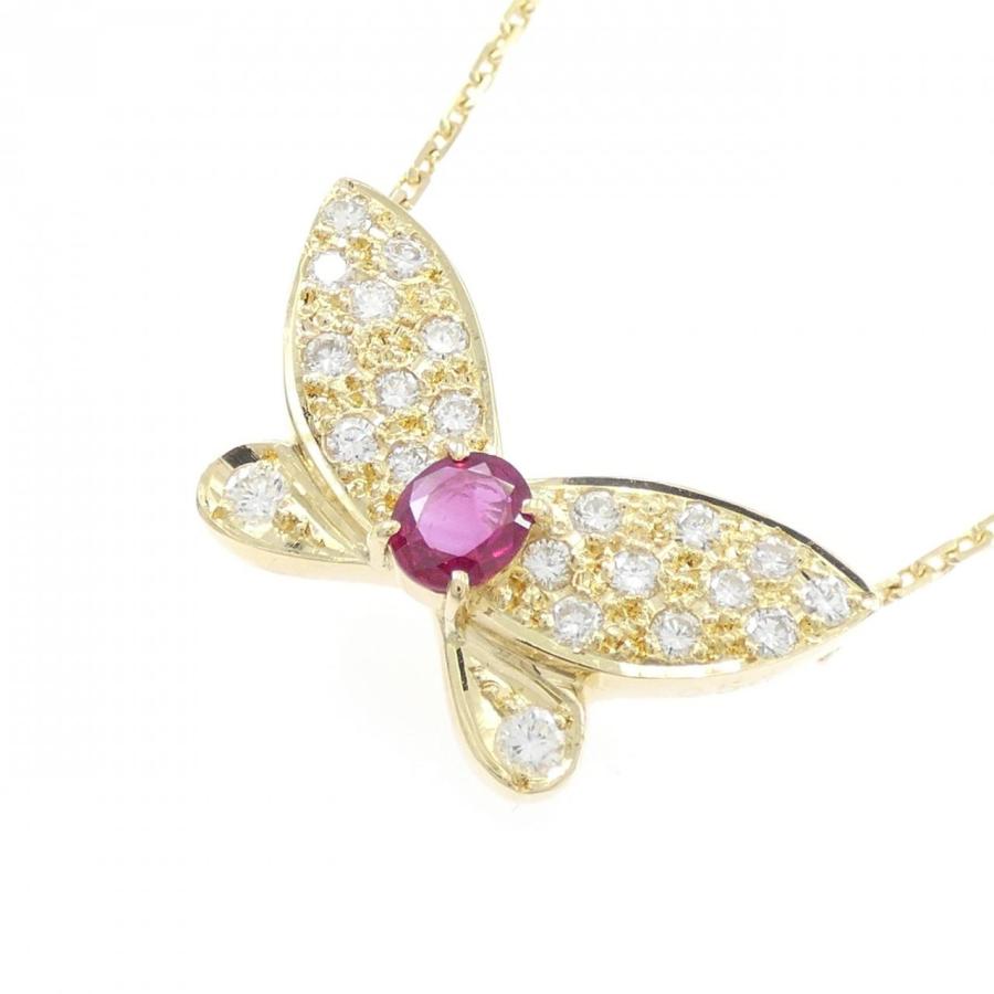 K18YG チョウチョウ ルビー ネックレス 0.478CT_2