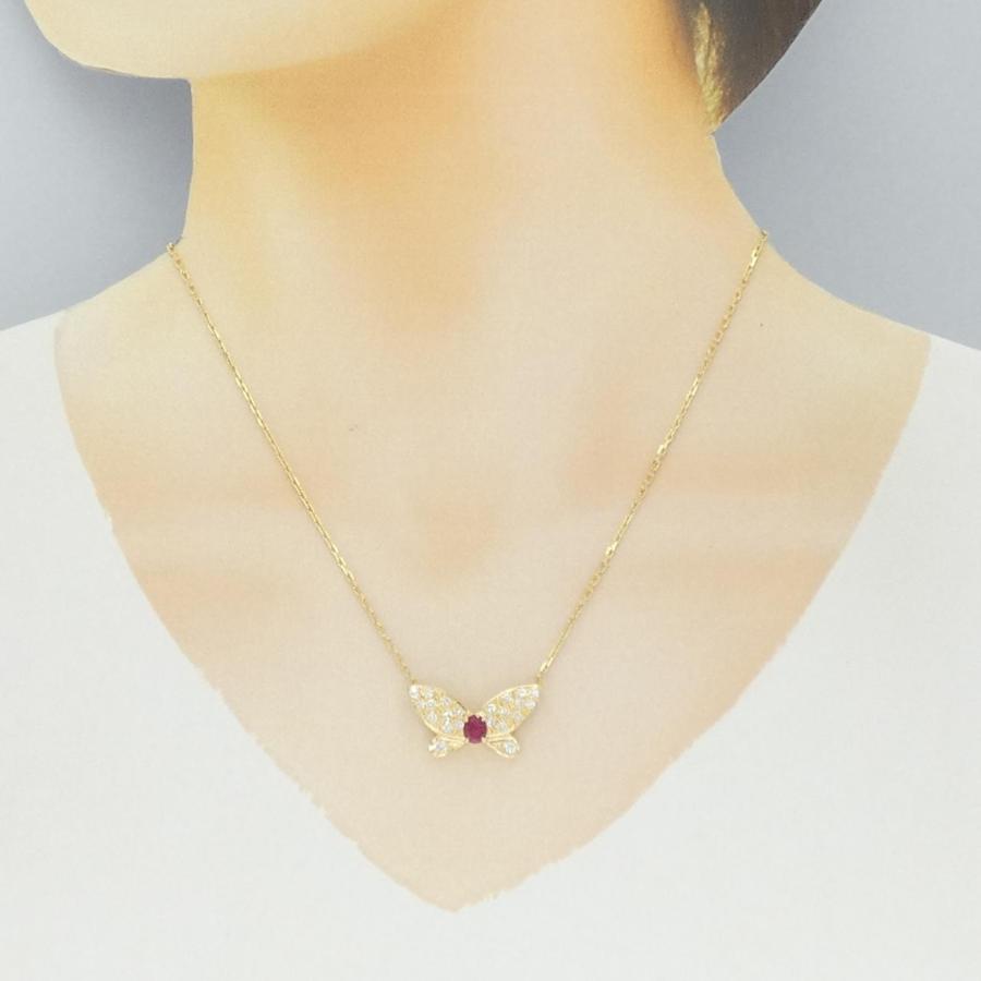 K18YG チョウチョウ ルビー ネックレス 0.478CT_5
