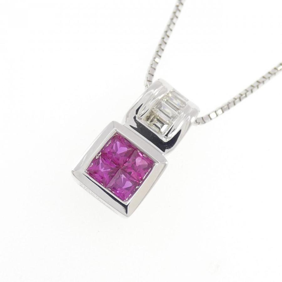 美品☆18KT[K18WG)☆ルビー 0.35ct+ダイヤ0.15ctネックレス K18WG ルビー ネックレス 0.35CT : KOMEHYO ONLINESTORE Yahoo!店