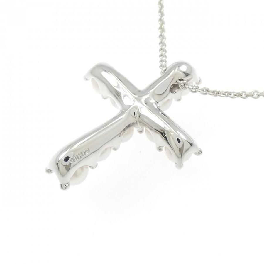 【美品】MIKIMOTO アコヤパール クロス ネックレス シルバー ミキモト アコヤパール クロス ネックレス : KOMEHYO ONLINESTORE