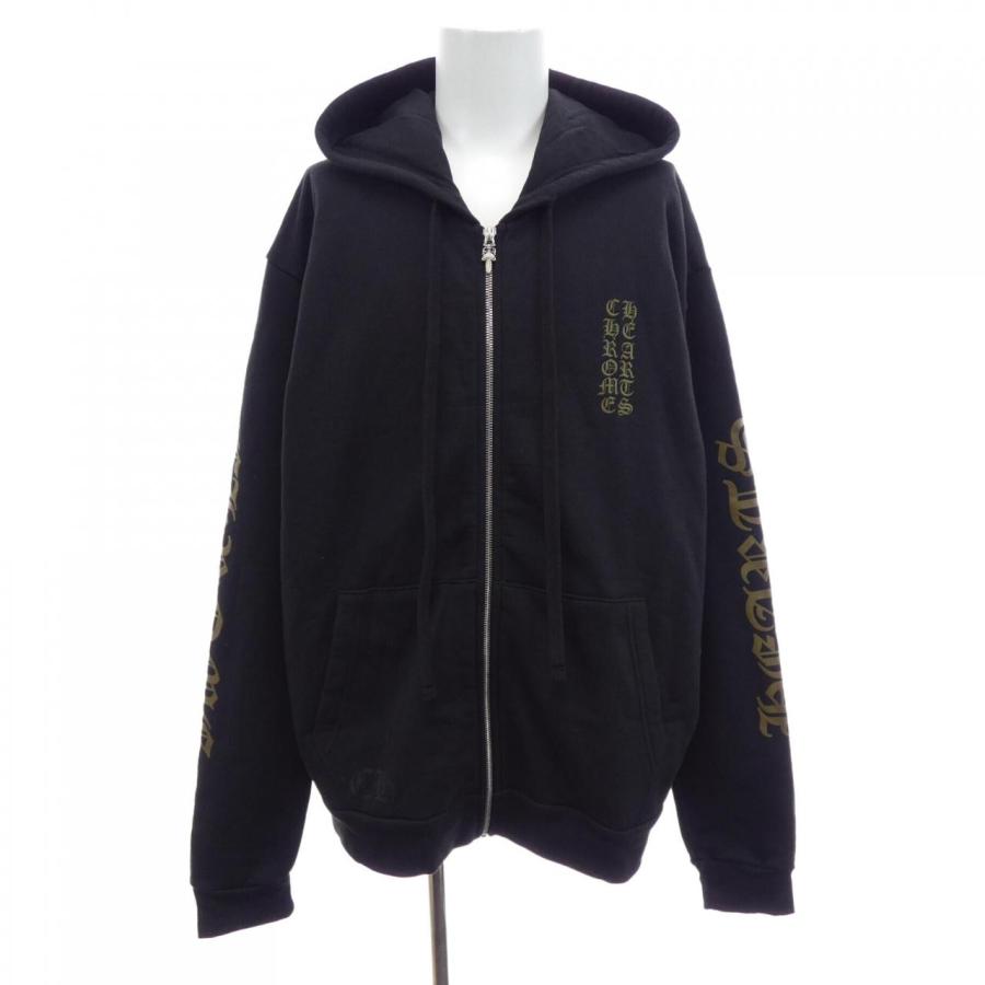 美品　CHROME HEARTS バーティカルロゴ パーカー ブラック　L クロムハーツ CHROME HEARTS ヴァーティカルロゴ VERTICAL LOGO
