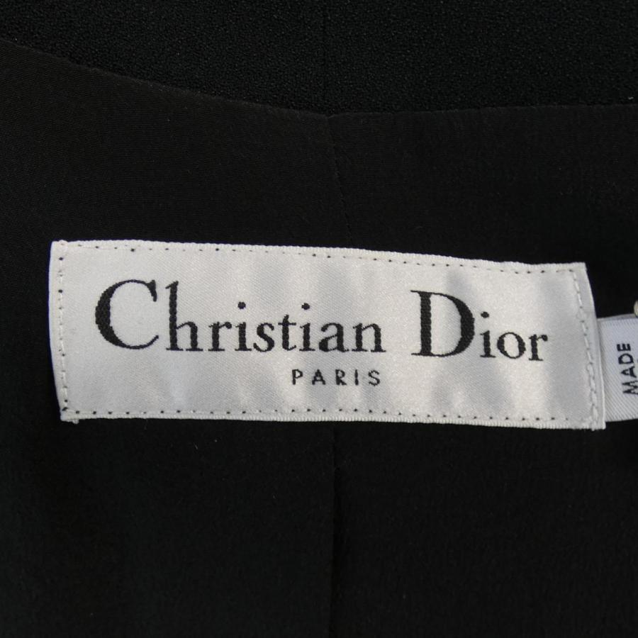【最高級】 【美品】 クリスチャンディオール ノーカラージャケット ♪ クリスチャンディオール CHRISTIAN DIOR ノーカラージャケット