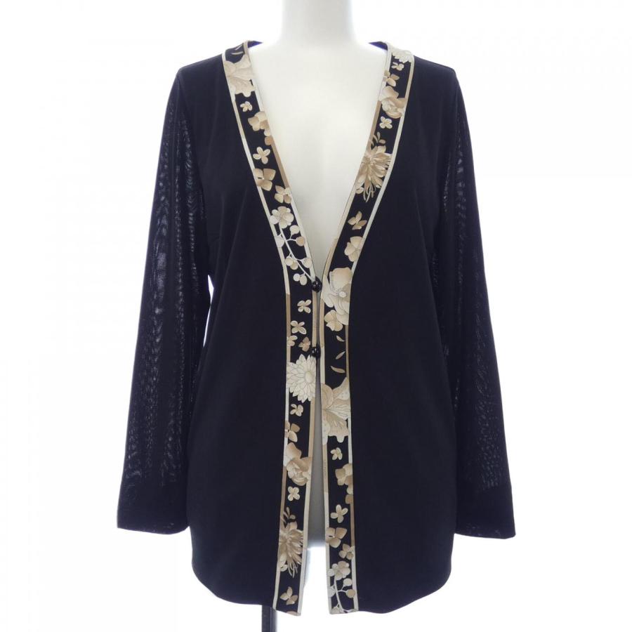 レオナール　Leonard カーディガン LEONARD #wnc レオナール カーディガン 40 黒 茶 黄色 アニマル